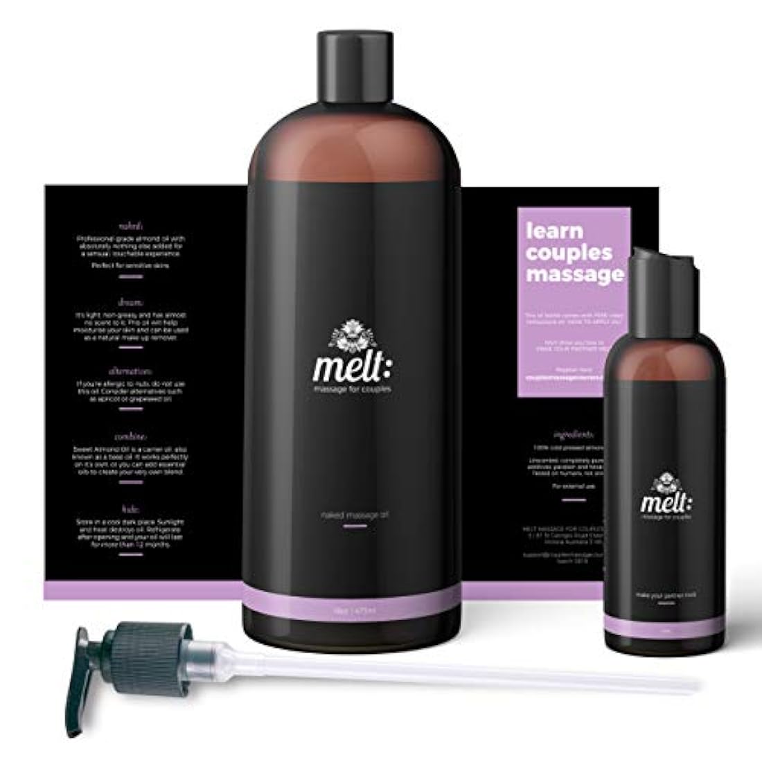 Aceite de masaje sensual para derretir de almendras