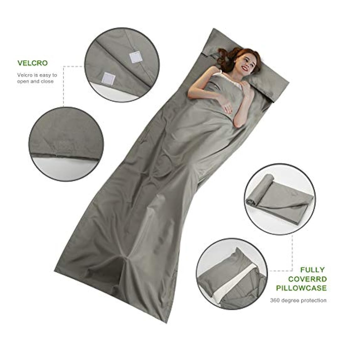 Saco de dormir OTDEST para viaje y camping, ligero, compacto