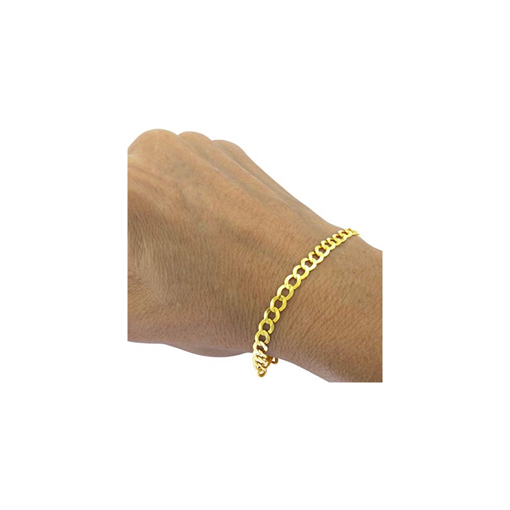 Pulseras de cadena de eslabones cubanos de oro amarillo