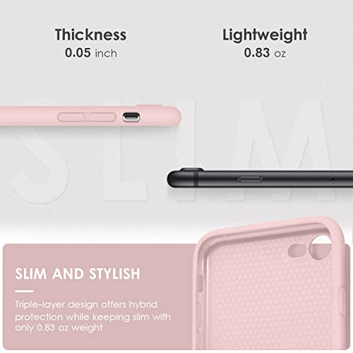 DTTOCASE - Funda para iPhone SE 2022/2020, iPhone 8, iPhone 7, funda de silicona líquida para iPhone SE 8 7 de 4.7 pulgadas, funda protectora suave y sedosa colorida para niñas y mujeres, arena rosa