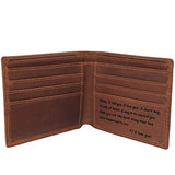 Cartera de piel personalizada para hombre, con grabado