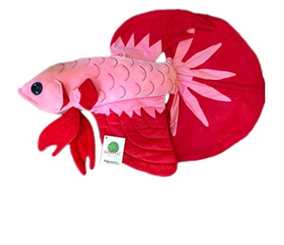 Peluche de pez color rosa y rojo. Adore Plush Company