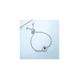 Pulseras de piedra natal de corazón  Color: 07 Jul - Rubí