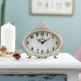 NIKKY HOME - Reloj de mesa analógico clásico, funciona con pilas, diseño rústico