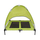 Cuna elevada para perro toldo de sombra, verde 90x90x76cms