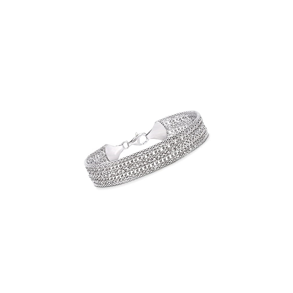 Pulseras de palomitas de maíz de plata de ley italiana