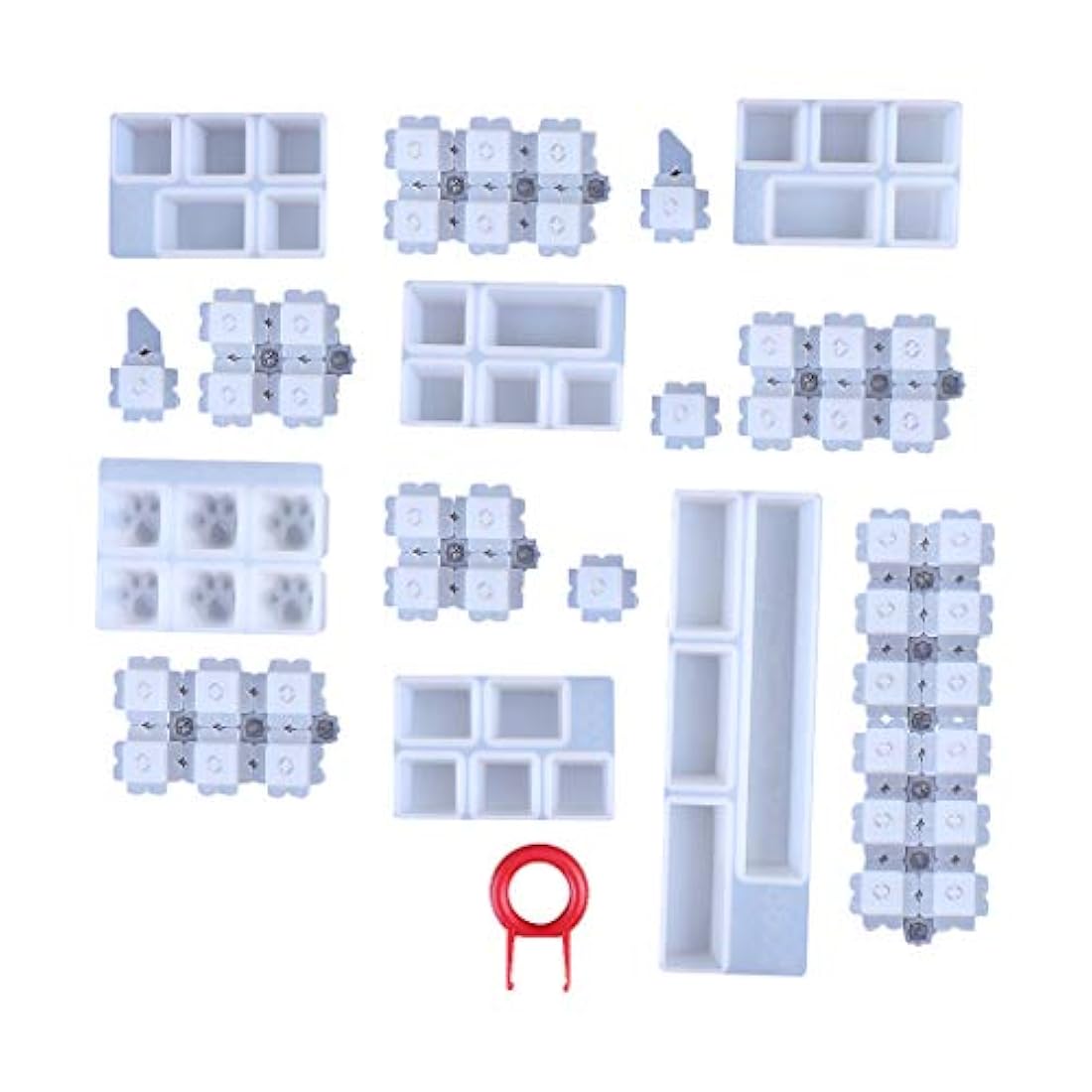 1 juego de moldes de silicona para teclado mecánico manual, moldes de epoxi de cristal UV para manualidades.