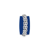 Pulseras bizantina grande de plata de ley italiana