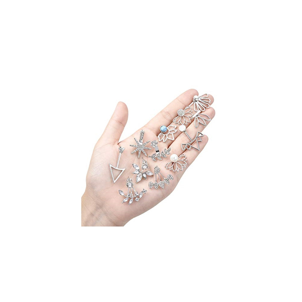 Aretes de flor de loto de circonita cúbica