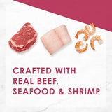 Purina Fancy Filet Mignon, Mariscos y Camarones   Bolsa de 7