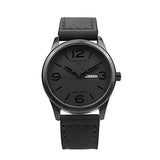 Reloj de pulsera de cuero negro para hombres
