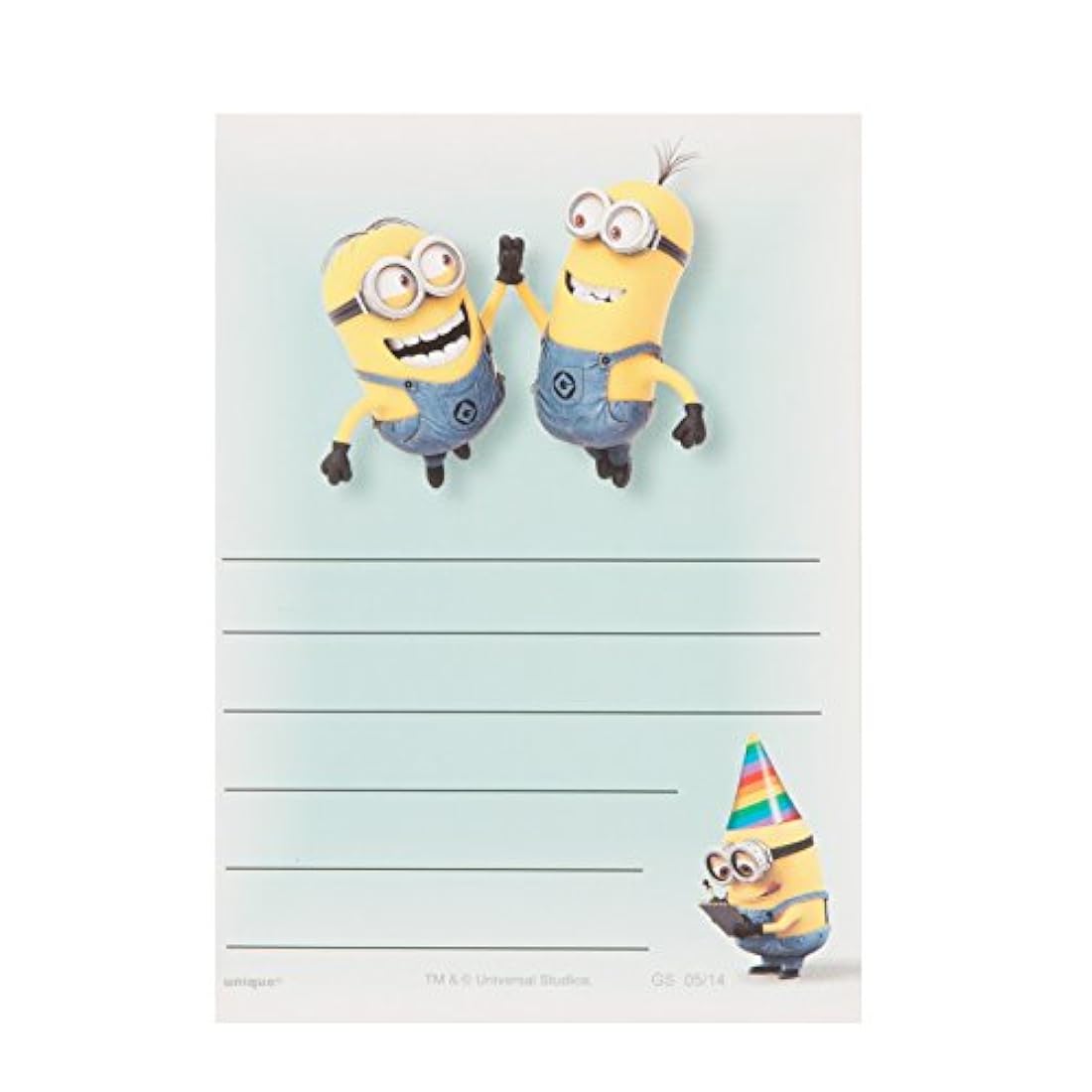 Minions de la película Despicable Me, Thank You, notas, talla única, Multi Color