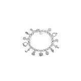 Pulseras y tobilleras de plata con 13 piezas colgantes