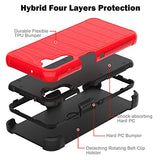 Leptech Funda para Samsung Galaxy A13 5G con protector de pantalla de TPU, [Serie Funda] Funda protectora con clip para cinturón, resistente a prueba de golpes, funda para teléfono celular (rojo)