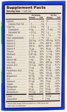 Vitaminas para los ojos Bausch & Lomb, 100 geles suaves, 2 pack