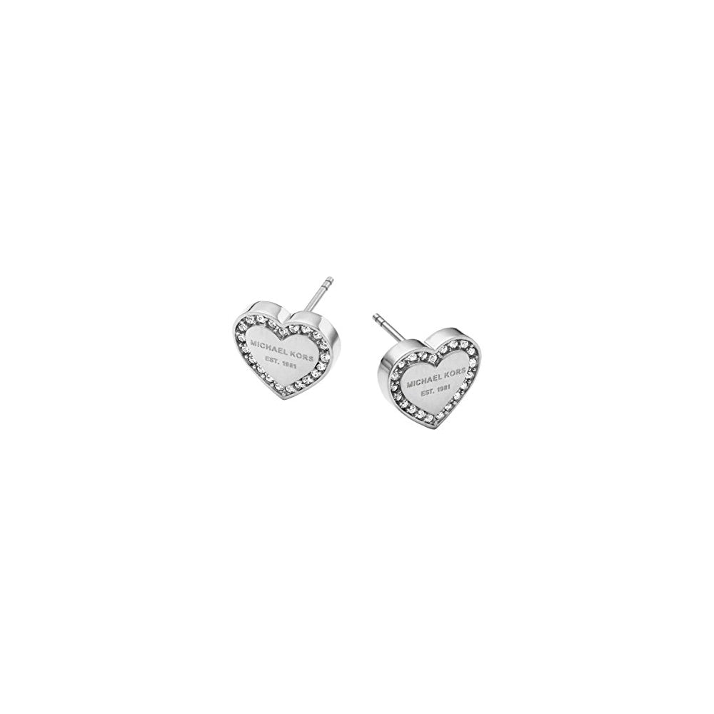 Aretes de broche para dama de acero inoxidable de corazón