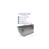 Caja de arena de acero inoxidable para gatos XL