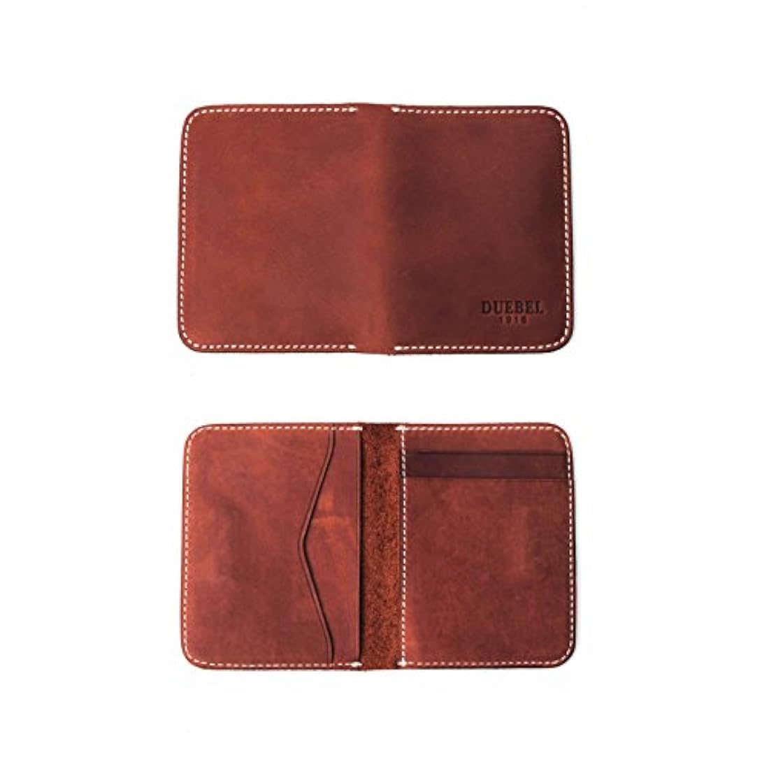 Cartera de piel auténtica de grano completo bolsillo frontal