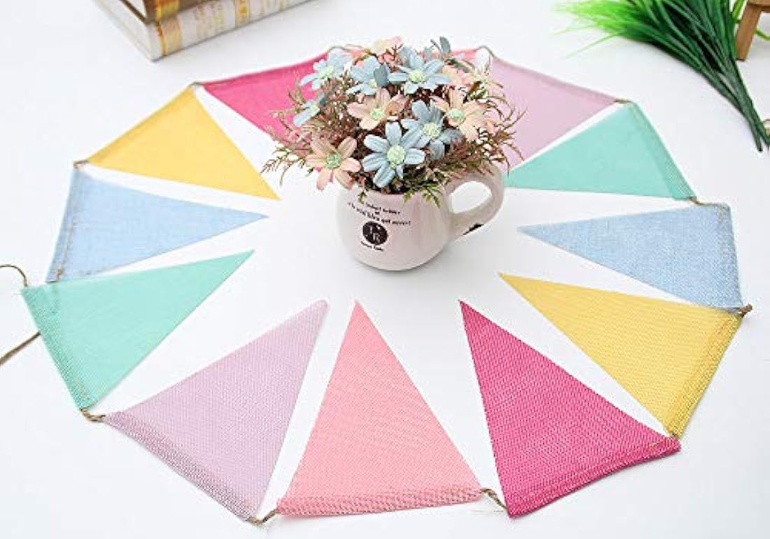 24 banderines multicolor Pennant banderines triangulares