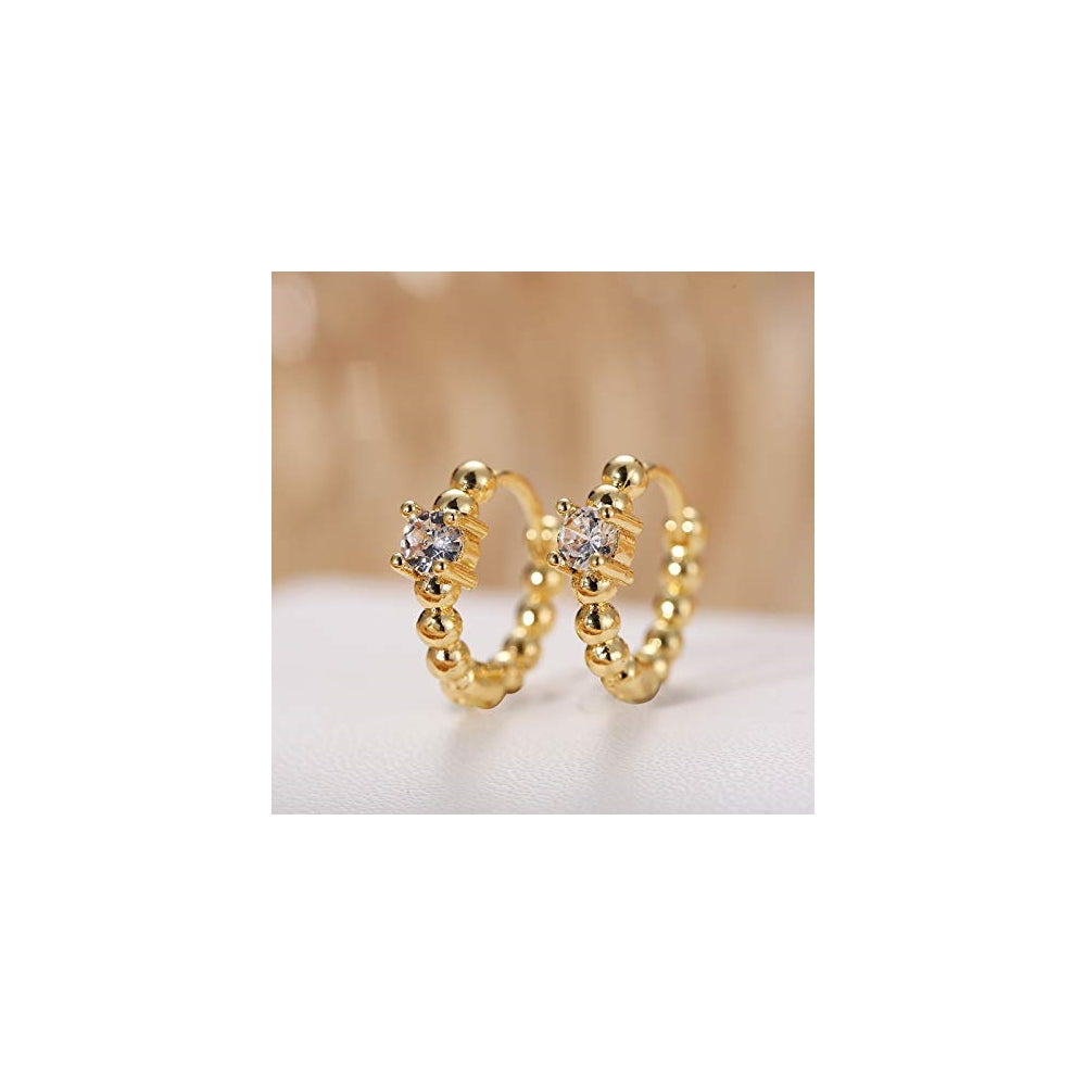 Aretes de aro colgantes dorados  para mujeres
