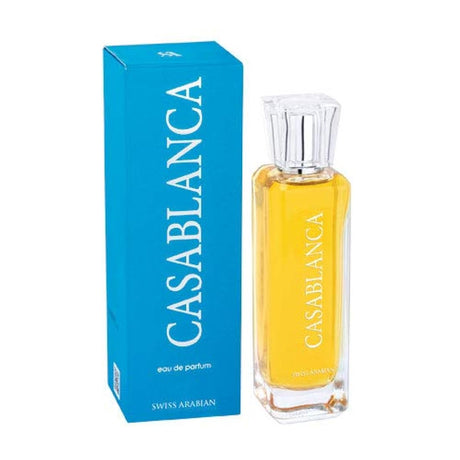 Casablanca, Eau de Parfum (3.4 fl oz) | Dulce Gourmand fragancia construida alrededor de ámbar, perú bálsamo, almizcle, ante y caramelo líquido | para hombres y mujeres | por Oud Perfume Artisan Swiss Arabian | Cologne Spray