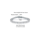 Pulseras y tobilleras clásica de tenis chapada en oro blanco