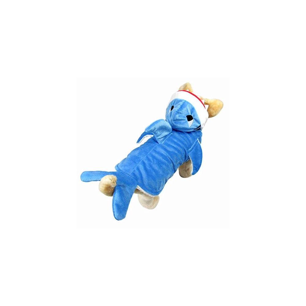 Disfraces de tiburón para perro azul talla S