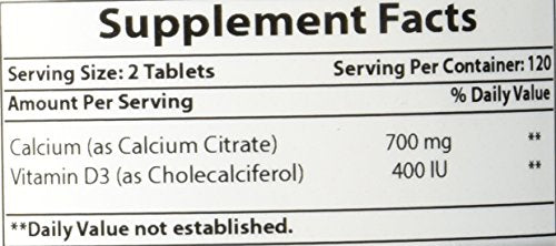 Citrato de calcio con vitamina D-3 240 tabletas