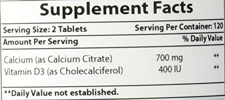 Citrato de calcio con vitamina D-3 240 tabletas