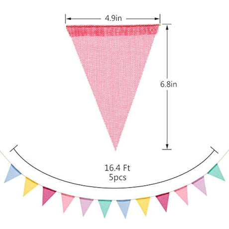 60 banderas de arpillera imitación banderín –