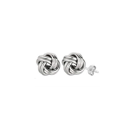 Aretes de plata con acabado de rodio para mujeres