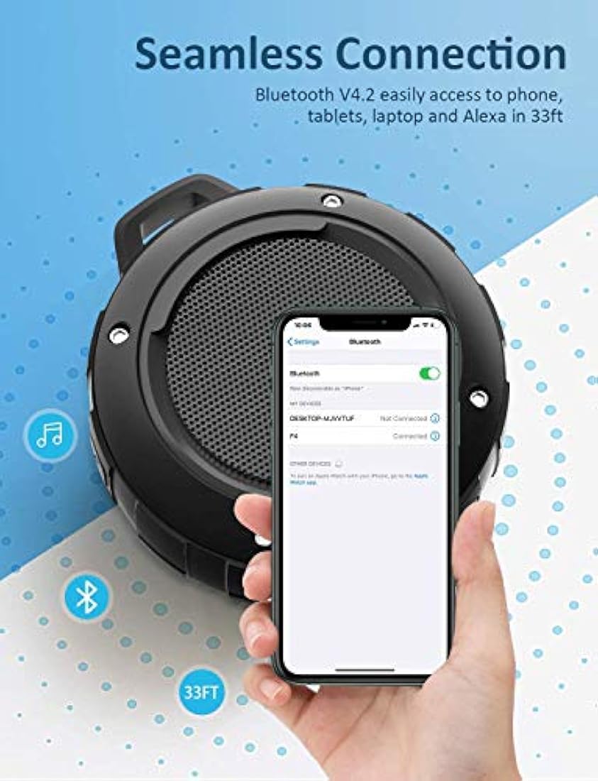 Kunodi Altavoz Bluetooth impermeable para exteriores,