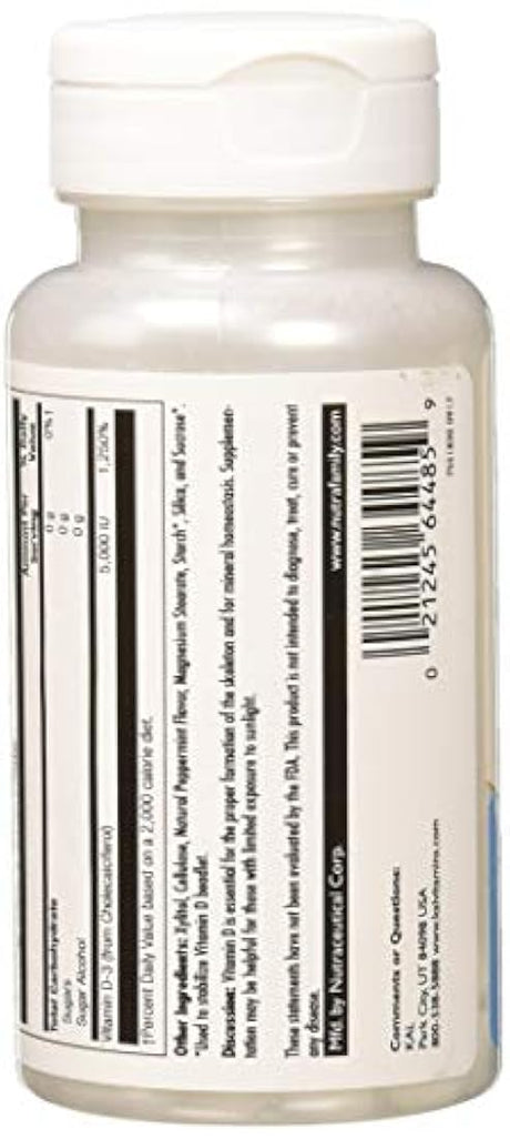 Ultra D3 5000 IU, la menta, Kal 60 Chewable