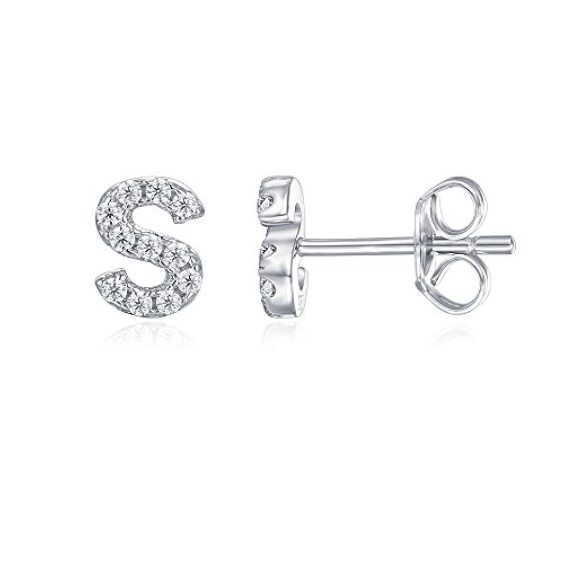 Pendientes de diamantes simulados 925 Plata esterlina