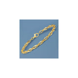 Pulseras de doble eslabón ovalado de oro amarillo