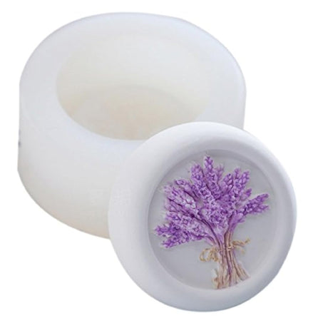 Grainrain - Moldes de jabón de silicona para hacer jabón, diseño de flores de lavanda