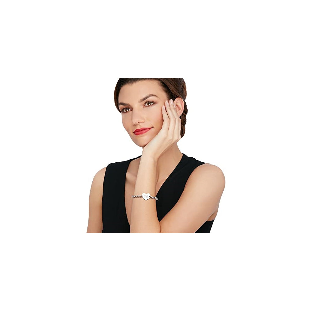 Pulseras de plata de ley italiana con corazón personalizado