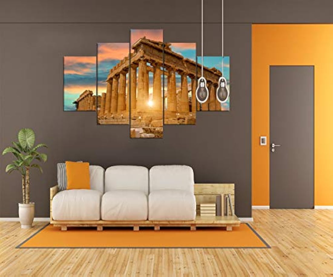 Yatsen cuadro decorativo lienzo Ciudad Pintura 5 piezas
