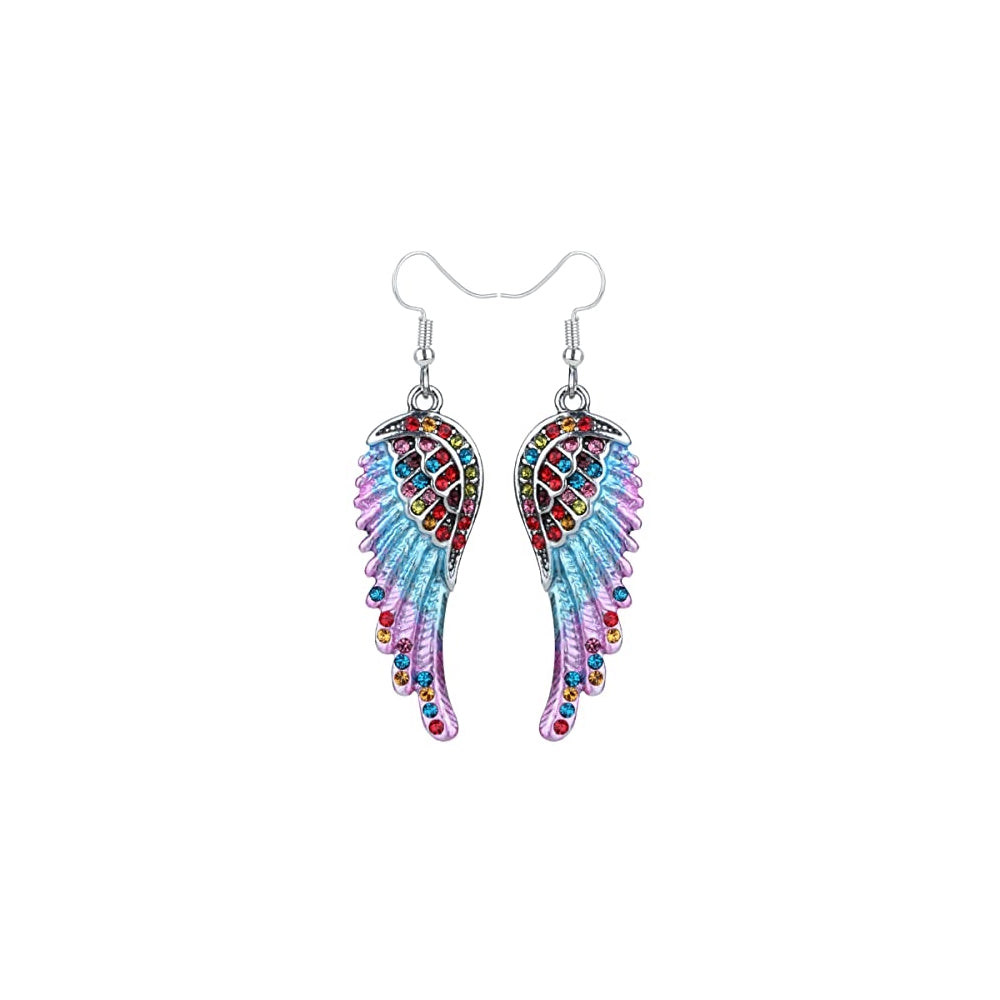 Aretes colgantes hipoalergénicos para mujer diseño de alas
