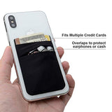Tarjetero de elastano elástico para teléfono, con bolsillo para tarjetas de crédito y cédula de identidad, con adhesivo 3M compatible con iPhone, Samsung Galaxy y smartphones Android