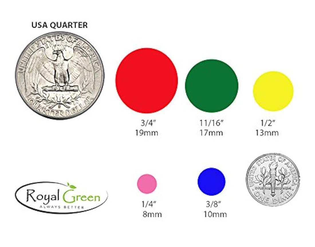 Royal Green Kids-Pegatinas redondas de colores manualidades