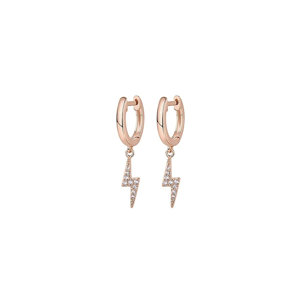 Aretes colgantes de plata  chapados en oro  para mujer