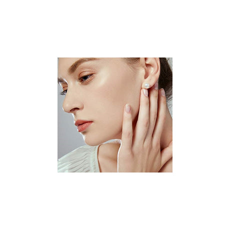 Aretes redondos de oro de 14 quilates con perlas