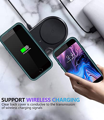 Diverbox Funda para iPhone 8 Plus, iPhone 7 Plus [a prueba de golpes] [a prueba de gotas] [a prueba de polvo], funda de protección resistente para Apple iPhone 8 Plus y 7 Plus (verde oscuro)