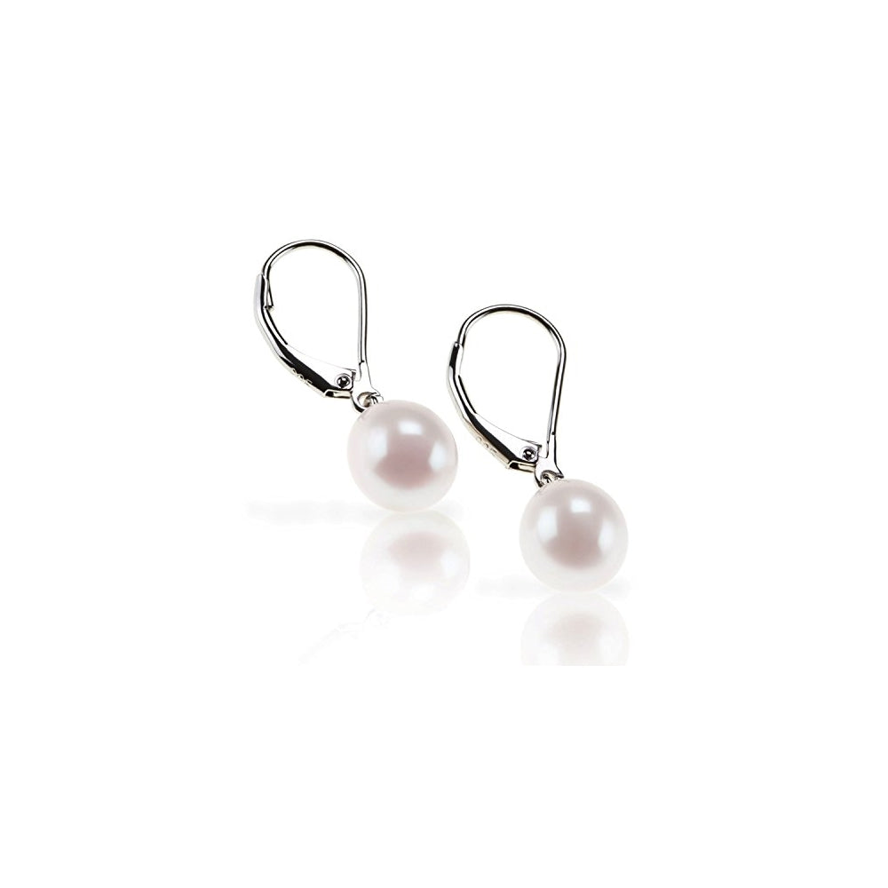 Aretes de perlas plata chapada en rodio