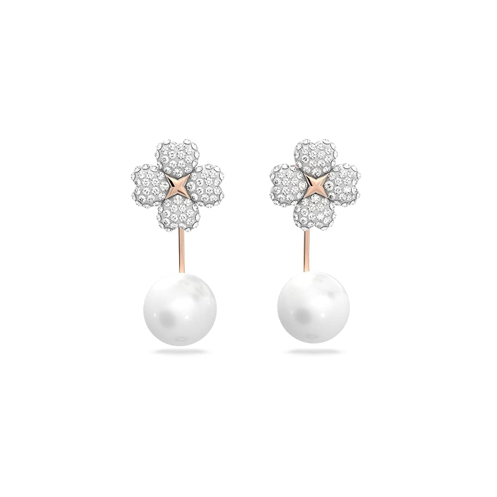 Aretes perforados de cristal brillante