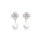 Aretes perforados de cristal brillante