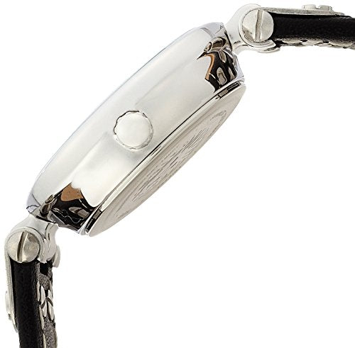 reloj con correa de cuero negro para mujer
