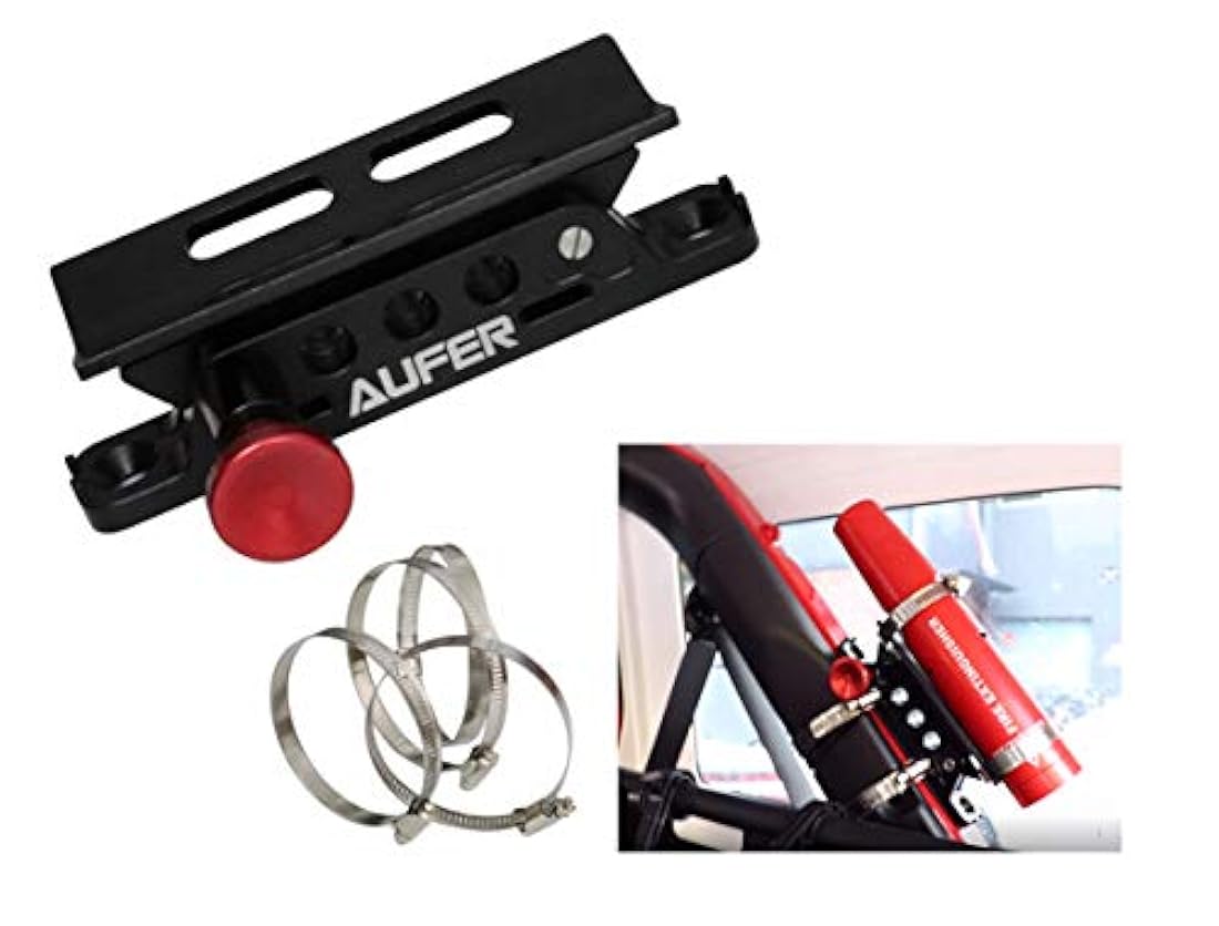 Soporte universal ajustable para extintor de incendios para Jeep Wrangler UTV Polaris RZR Can Am y motocicleta grande, ajustable, de aluminio