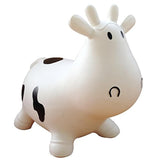Vaca saltarina blanca con bomba de mano inflable, animal